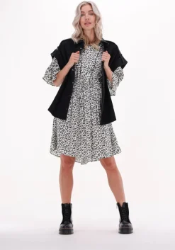 multi scotch & soda mini jurk t-shirt shape dress with flounce sleeves