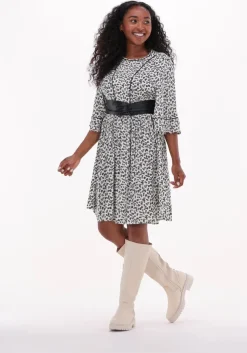 multi scotch & soda mini jurk t-shirt shape dress with flounce sleeves