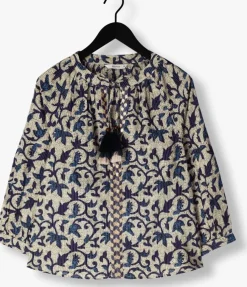 multi summum blouses 3/4 sleeve top block print