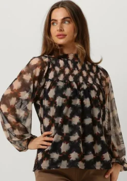 multi summum blouses jersey smocked top blurred star print