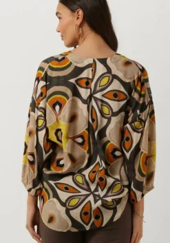 multi summum blouses top v neck bold flower