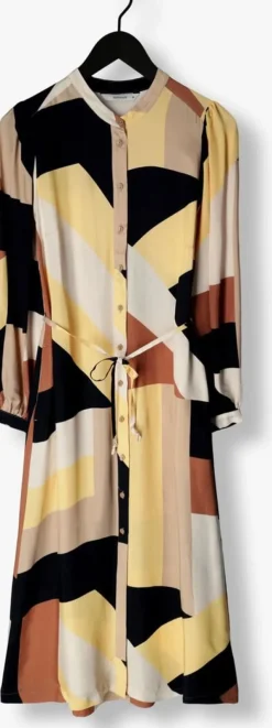 multi summum midi jurk dress graphic lines