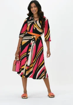 multi summum midi jurk dress big swirls