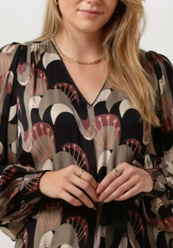 multi summum midi jurk dress abstract peacock