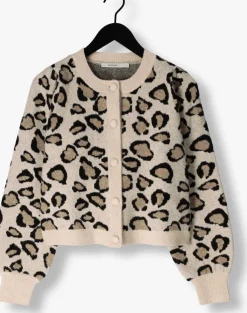 multi summum vest knitted cardigan leopard jacquard knit