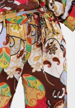 multi summum wijde broek trouser festival print on viscose satin