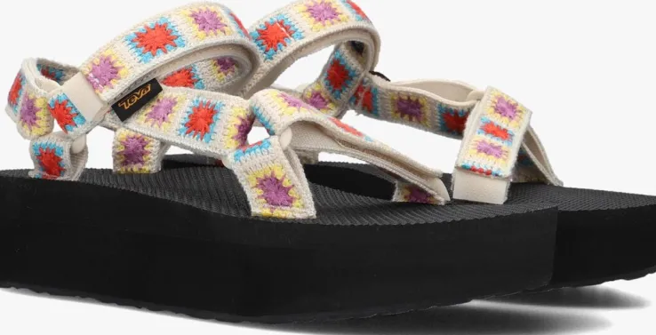 multi teva sandalen w flatform universal crochet