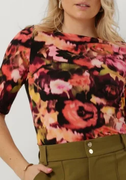 multi vanilia top blurry boat neck