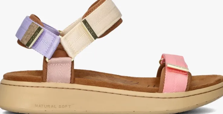 multi woden platte sandalen line