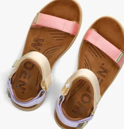 multi woden platte sandalen line