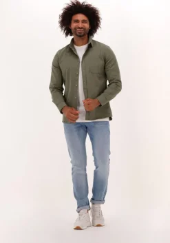 olijf anerkjendt casual overhemd aklenny twill shirt