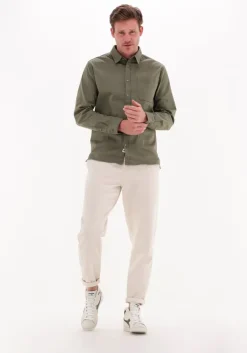 olijf anerkjendt casual overhemd aklenny twill shirt