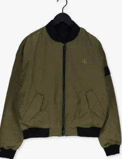 olijf calvin klein jack reversible bomber jacket