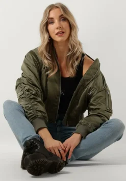 olijf calvin klein jack satin bomber