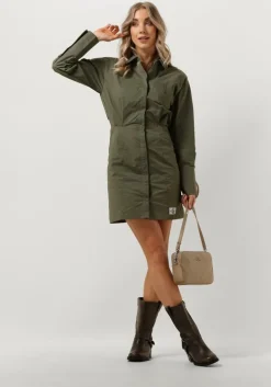 olijf calvin klein mini jurk soft touch shirt dress