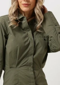 olijf calvin klein mini jurk soft touch shirt dress