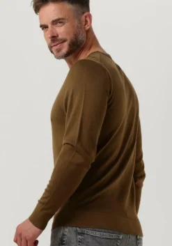 olijf calvin klein sweater superior wool crew neck sweater