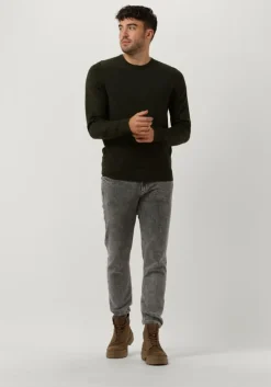 olijf calvin klein sweater superior wool crew neck sweater