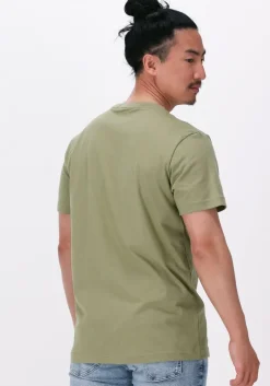 olijf calvin klein t-shirt blocking institutional tee