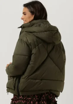 olijf canadian gewatteerde jas eugenie short recycled
