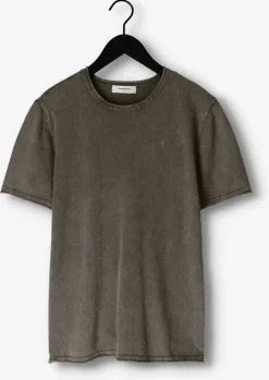 olijf purewhite t-shirt flat knitted shirt shortsleeve with small logo on chest