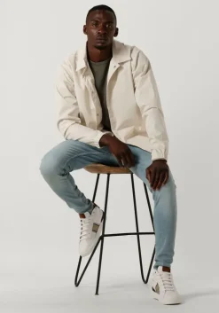 olijf purewhite t-shirt flat knitted shirt shortsleeve with small logo on chest