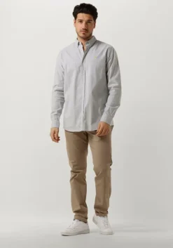 olijf scotch & soda casual overhemd essential oxford stripe shirt