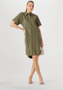 olijf selected femme mini jurk slfblair 2/4 short shirt dress