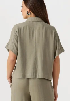 olijf selected femme t-shirt slfviva ss cropped shirt