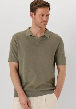 olijf selected homme polo slhmattis ss knit sun open polo noos