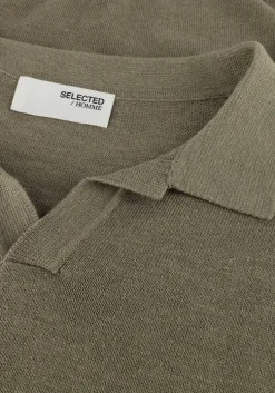 olijf selected homme polo slhmattis ss knit sun open polo noos
