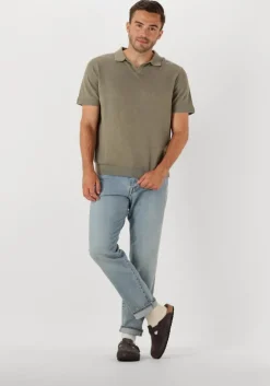 olijf selected homme polo slhmattis ss knit sun open polo noos