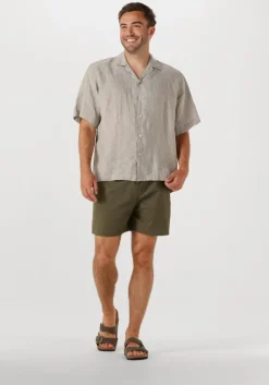 olijf selected homme zwembroeken slhcooper-seersucker swimshorts