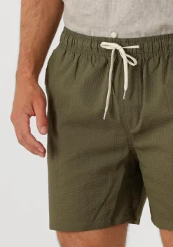 olijf selected homme zwembroeken slhcooper-seersucker swimshorts
