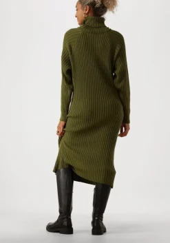 olijf y.a.s. midi jurk yasmavi knit midi rollneck dress