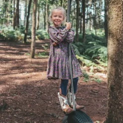 olijf your wishes mini jurk vivid flower collar dress