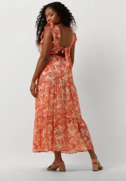 oranje amaya amsterdam midi jurk delia