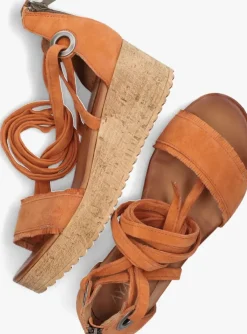 oranje ayana sandalen met hak 722007