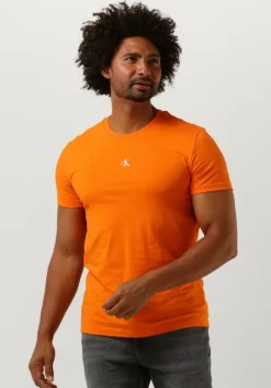 oranje calvin klein t-shirt micro monolgo tee