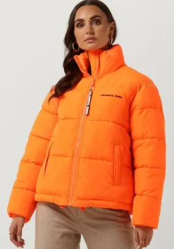 oranje colourful rebel gewatteerde jas fiona puffer jacket