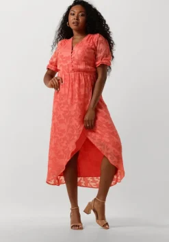 oranje freebird midi jurk dahl