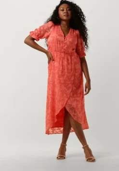 oranje freebird midi jurk dahl