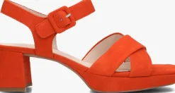 oranje gabor sandalen met hak 953