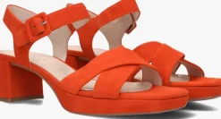 oranje gabor sandalen met hak 953