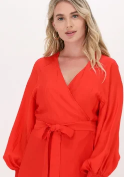 oranje gestuz midi jurk luella long wrap dress