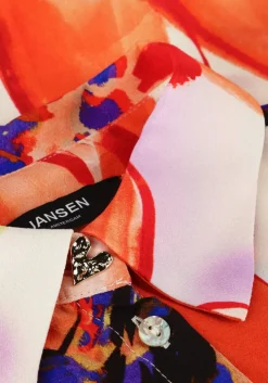 oranje jansen amsterdam blouses wbf773 woven print blouse 3/4 sleeve