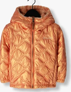 oranje like flo gewatteerde jas aimee flo girls reversible hooded jacket