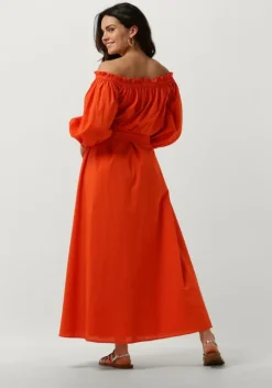 oranje notre-v maxi jurk nv-danya off shoulder dress