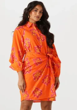 oranje notre-v mini jurk nv-fleurette