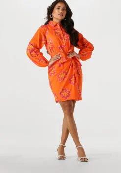 oranje notre-v mini jurk nv-fleurette